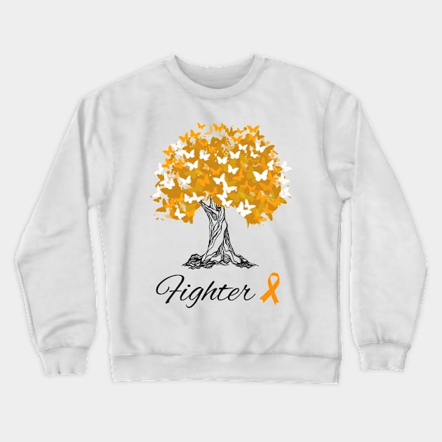 Raising Support & Awareness Fighter Tree With Butterflies Crewneck Sweatshirt by MerchAndrey